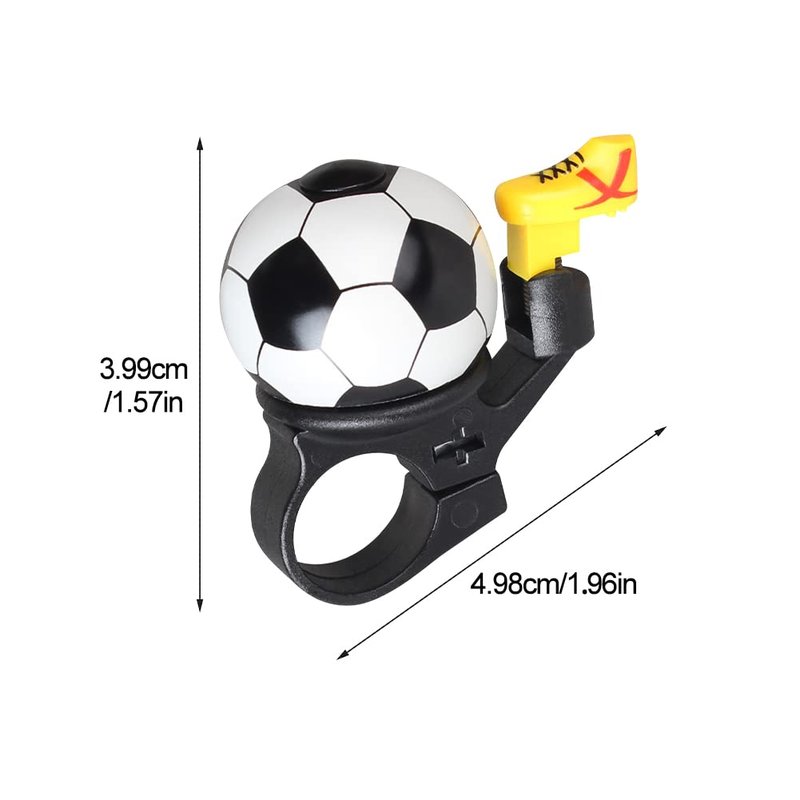 2 Pcs Bicycle Bell,Football Bike Bell Crisp Sound Mini Ringtone and Fun Bicycle Horns for Boys Girls Road, Electric, Mountain Bikes(Color:Black+White)