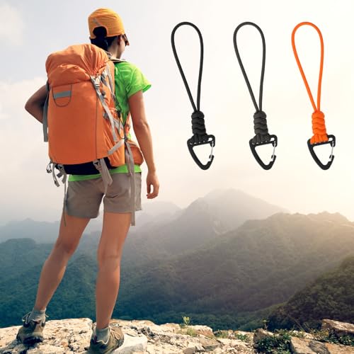 Paracord Keychain Carabiner Set - 3PCS in Black, Green, Orange