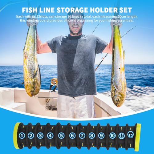Loyanger Black 3-Piece Fishing Line Organizer Set with EVA Foam & Tackle Box