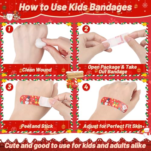 300 Pcs Christmas Bandages for Kids - Santa Claus & More