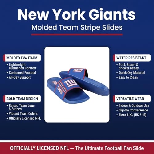 New York Giants Slides - Men's Molded EVA Foam Sandals - Medium