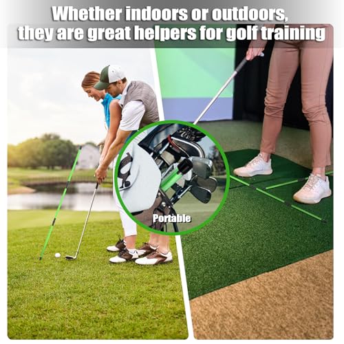 Collapsible Golf Alignment Sticks - 48" Training Aids, 2-Pack