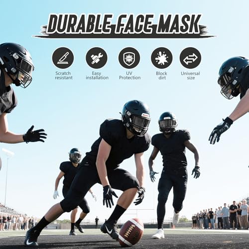 Black Tinted Football Helmet Visor - Clip-On Kit, 1 Pack