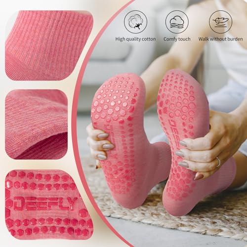 Yoga Socks for Women - Non-Slip Grip Pilates Socks, One Size - Ka+fen+hong