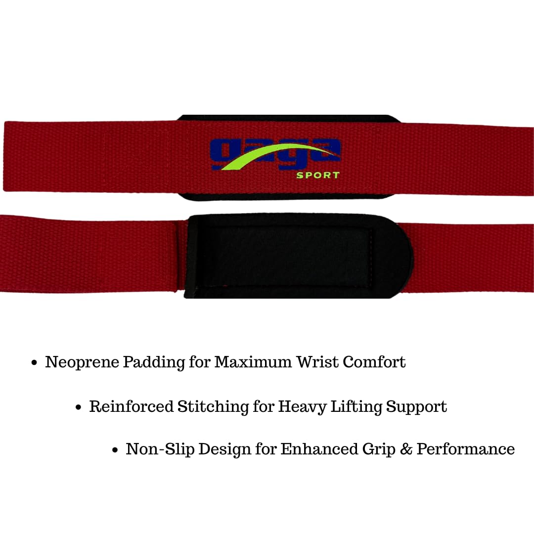 Gagasport Wrist Straps for Weightlifting – Cotton Gym Straps for Strength Training, Powerlifting, Deadlifts & Workout – Lifting Straps for Men & Women (Black)