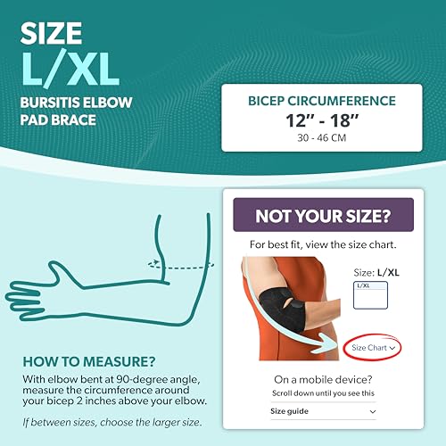 BraceAbility L/XL Elbow Brace for Bursitis & Tendonitis Pain Relief Compression Support