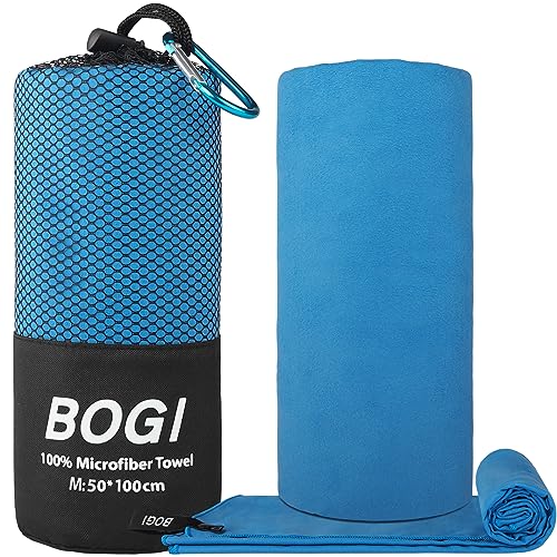 Microfiber Quick Dry Travel Sports Towel - Blue, 40"x20"