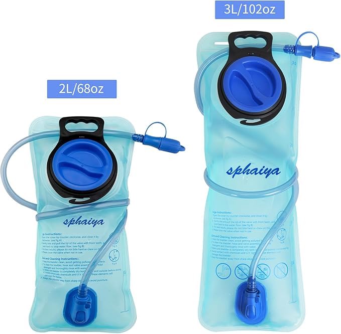 2L Blue Hydration Bladder with Cleaning Brush - Leak Proof Water Reservoir for Hiking & Camping