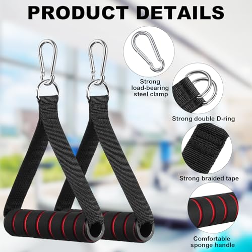 Resistance Band Handles with Carabiner Hooks for Fitness