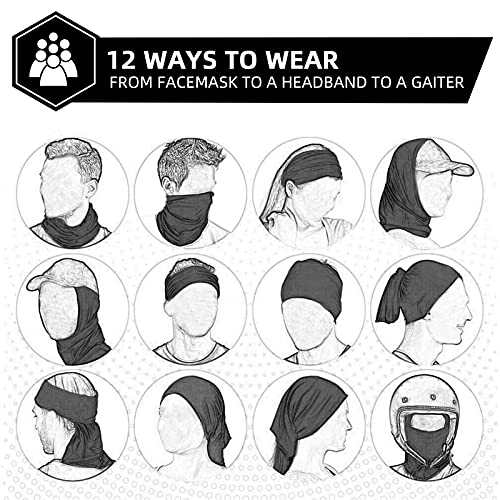 Cooling Neck Gaiter Bandana Face Mask - Black for UV Protection