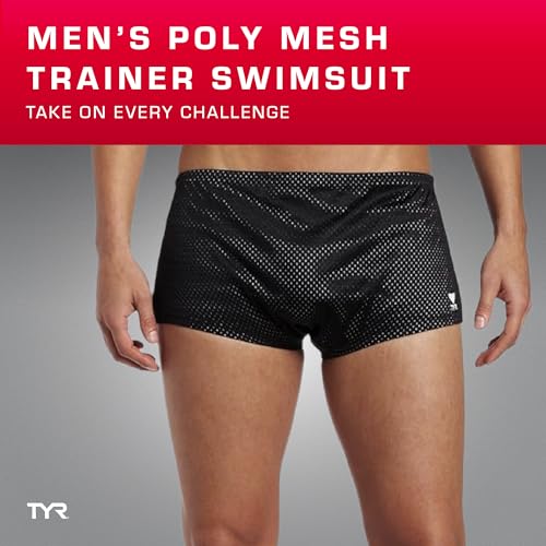 Men's Poly Mesh Resistance Swim Shorts - Square Leg Workout Trunks
