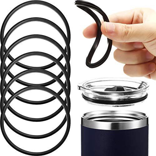 Rubber Lid Seal Replacement for 10-20 oz Tumblers - Black, 6 Pcs