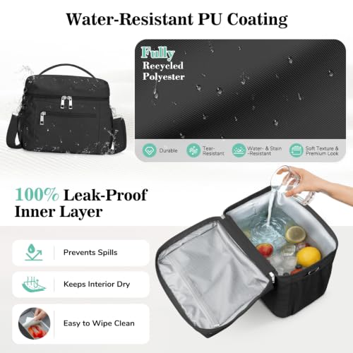 DALINDA Insulated Lunch Box Women Men Leak-Proof Cooler Bag