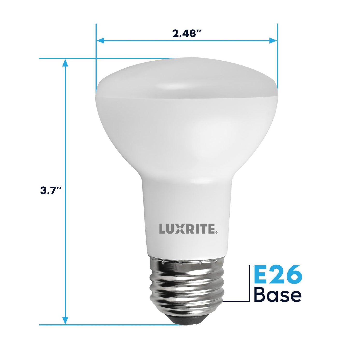 LUXRITE BR20 LED Bulb, 45W Equivalent, 2700K Warm White, Dimmable, 460 Lumens, R20 LED Flood Light Bulb 6.5W, Energy Star, Damp Rated, E26 Base, Perfect for Recessed and Track Lighting (12 Pack)