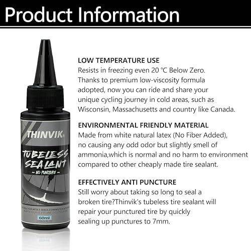 Tubeless Bike Tire Sealant - 60ML (2oz) - 2 Bottles for Puncture Prevention
