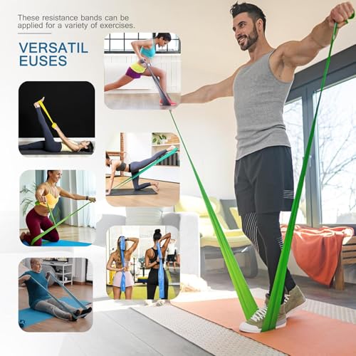 5-Level Resistance Bands Set for Exercise, Pilates, Yoga - Latex-Free
