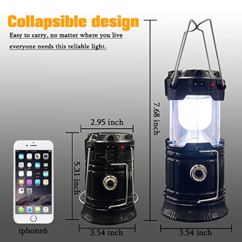 XTAUTO 2-Pack Collapsible Solar USB Lanterns LED Camping Light