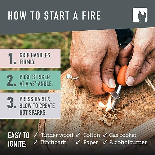 Light My Fire Rustyorange Ferro Rod Fire Starter with Whistle - Survival Tool