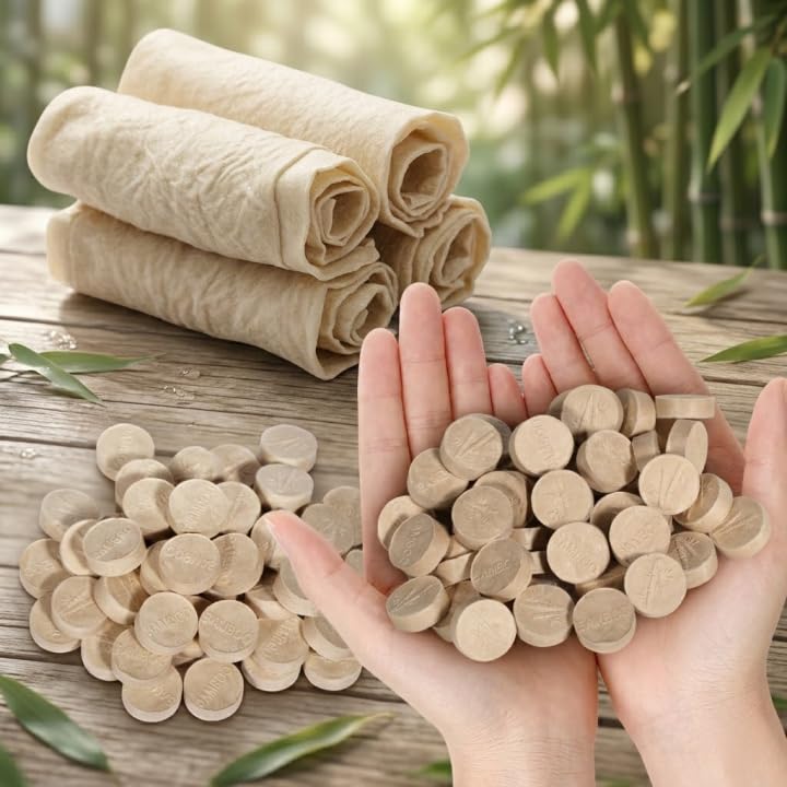Bamboo Compressed Towels - 50 Count Disposable Washcloths