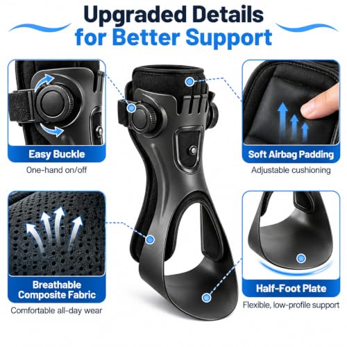 Uxinjat Left XL Inflatable Foot Drop Brace Ankle Foot Orthosis Support