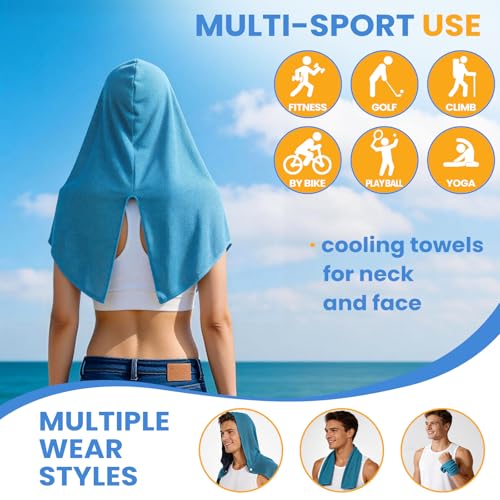 Cooling Hoodie Towels for Neck and Face - Dark Gray
