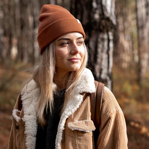 Womens Satin Lined Knit Beanie Hat - One Size Grey-Blue