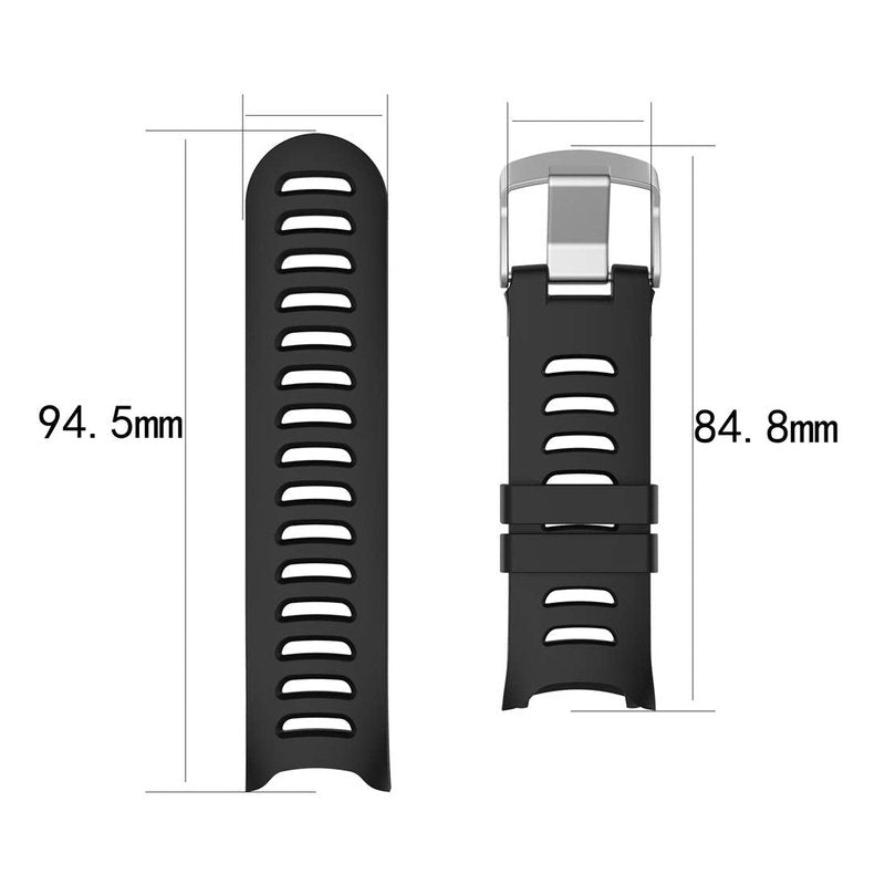 MOTONG Compatible for Garmin Forerunner 610 Replacement Band Silicone Replacement Wriat Band Strap for Garmin Forerunner 610 (Silicone Black)