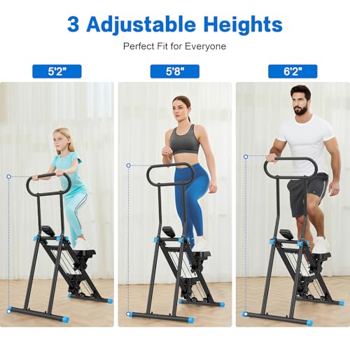 Stair Stepper for Home Workout - Adjustable Resistance & Handlebar - Black