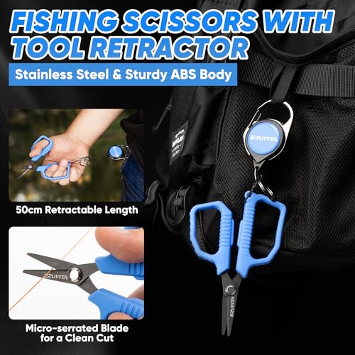 EZUVITA 7-Piece Fishing Tool Kit with Lip Gripper, Fillet Knife & Pliers