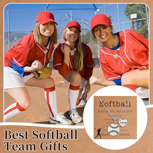 Softball Necklace Set - 12 Sport Charms Jewelry for Gifts