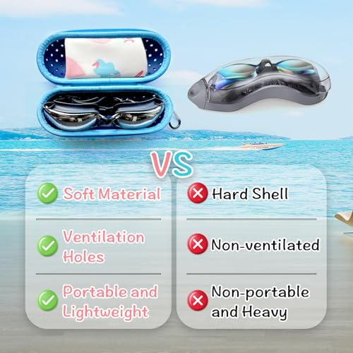Swim Goggle Case - Shockproof EVA with Drainage Holes - Orange