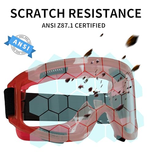 6 Pack Safety Goggles, ANSI Z87.1 Anti-Fog Lab Goggles, Adjustable Protective Eye Protection for Men