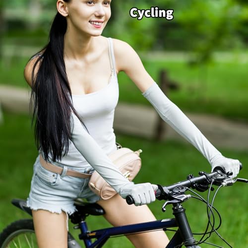 UV Protection Driving Gloves for Women - Cycling Sun Gloves - Grey