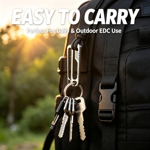 Heavy Duty Titanium Keychain Clip with Belt Loop - EDC Key Holder