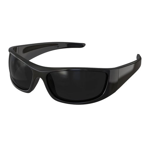 Bloomoak Super Dark Lens Black Polarized Sunglasses | Wrap Around Sport Sunglasses Unisex | UV400 | CAT 4 | For Photophobia (Glossy Black/Dark (5% Light Transmission), CAT 4)
