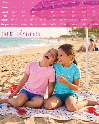 Girls Long Sleeve Rash Guard - UPF 50+ Quick Dry - Cotton Candy