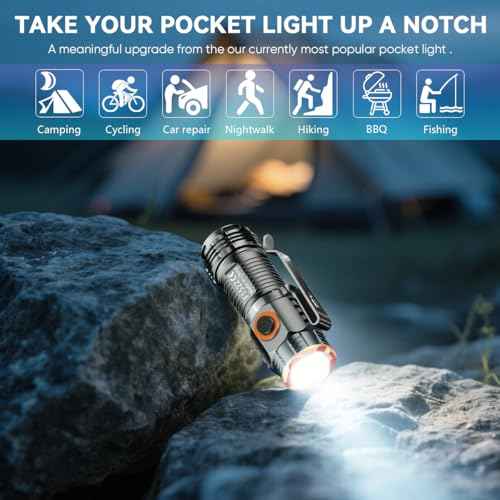 2 Pack EDC Flashlight, Led Rechargeable Mini Pocket Light with Clip, High Lumens Ultra Bright Compact Flashlights with Magnetic for Camping Hiking Outdoor Emergency Use Waterproof