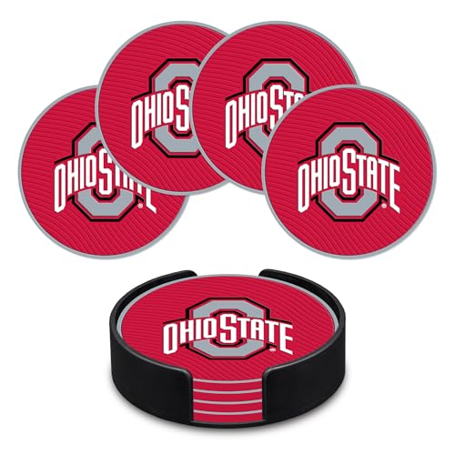 Ohio State Buckeyes Coaster Set - Durable 4-Pack with Non-Slip Design