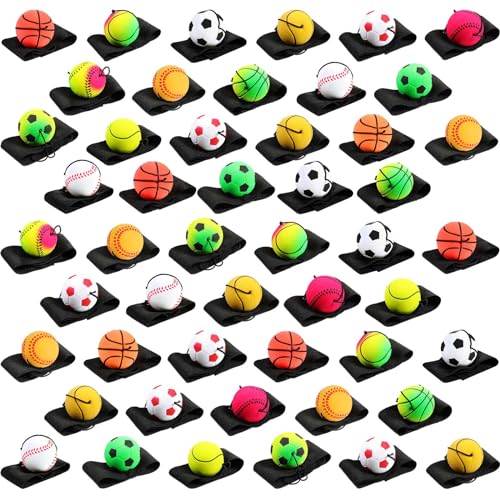 Wrist Bounce Ball Set - 24 Pcs Classic Style for Kids
