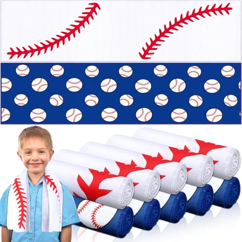 FuWeave 12 Pcs Baseball Cooling Towels 30 x 9 Inches Microfiber Ice Towels for Sports & Team Gifts