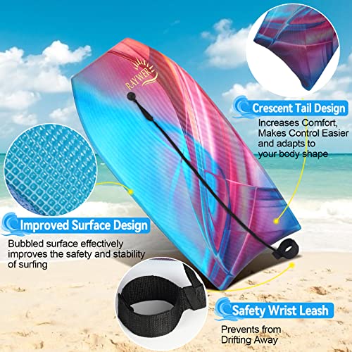 33-Inch Lightweight Body Board with EPS Core & Leash - Blue