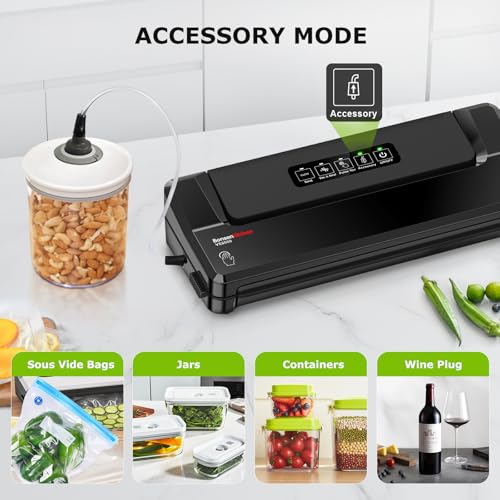 Bonsenkitchen Vacuum Sealer Machine with 5 Bags – Black