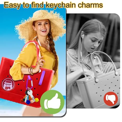 Key Holder for Bogg Bag - 2pcs Purple Insert Charm Keychain