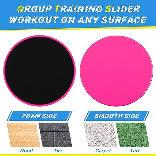 Core Sliders Exercise Glider Discs - 24 Pcs Rose Red