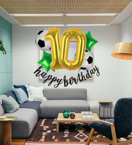 Soccer Balloons 10th Birthday Party Decorations Supplies for Boy