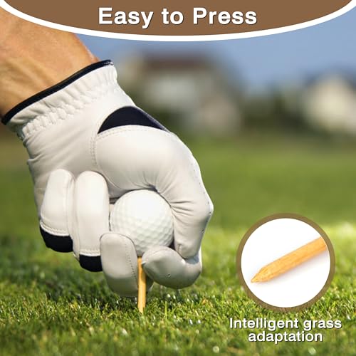BIRDIEBLAST Natural Bamboo Golf Tees 3-1/4 Inch, 200 Pack, Reduces Friction & Side Spin