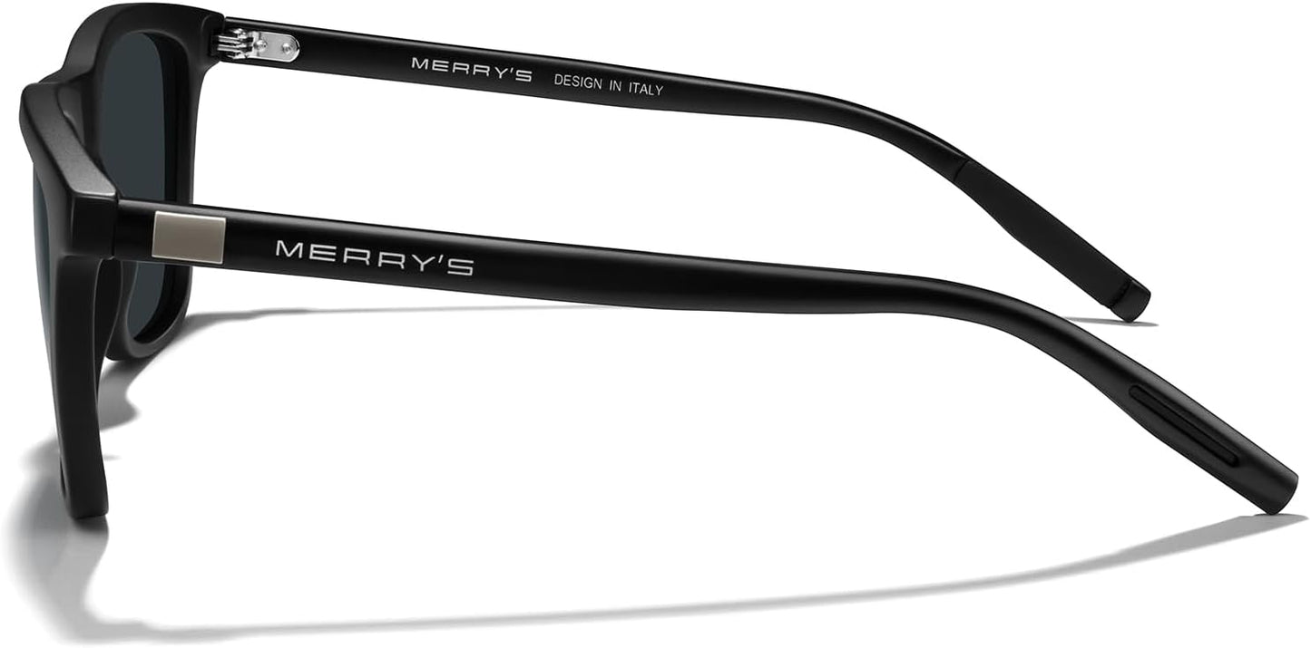 MERRY'S Polarized Sunglasses - Classic Retro Design for Men & Women | Lightweight Aluminum Legs