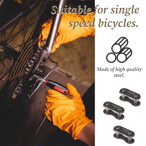 10 Pairs Single Speed Bicycle Chain Master Links - Carbon Steel - Dark