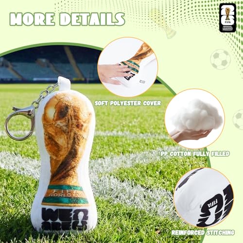 FIFA 2026 World Cup Trophy Plush Backpack Charm - 4.7 Inch Soccer Pendant