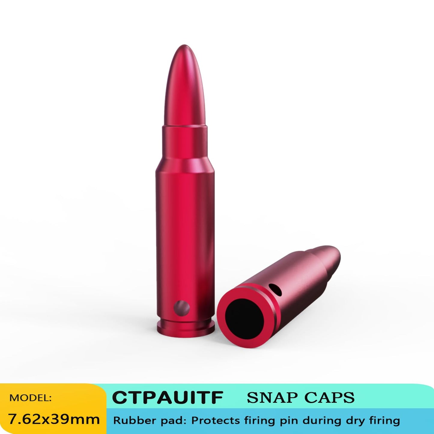 CTPAUITF Training Snap Caps Dummy Rounds, Durable CNC-Machined Aluminum Alloy Safe for Handling Drills & Dry Fire Practice, Ideal for Shooting Skill Training.